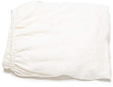 LinenMe Gewaschene Spannbettlaken 140x220cm, 100% Leinen - Bettwäsche Bettlaken mit Gummizug - Spannbetttuch, Fitted Sheet 140x220 - AUS WEIß