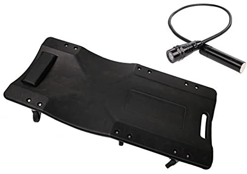 ARCH Unter Autokreeper-Rollbrett Werkstatt, Garage-Rollbrett Mit 6 Rad-Rollen, Bequemer Kopfstütze Mit Leder Und Deepen Toolbox, Leżanka Warsztatowa Für Zuhause (Color : Black)