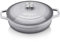 vancasso Cacerola Hierro Fundido 3 Litros, 28 cm Horno Holandés Hierro Fundido Esmaltado con Tapa Redonda de Acero Inoxidable para Cocina Estofado, Paella, Freír, Asar, Saltear - Gris