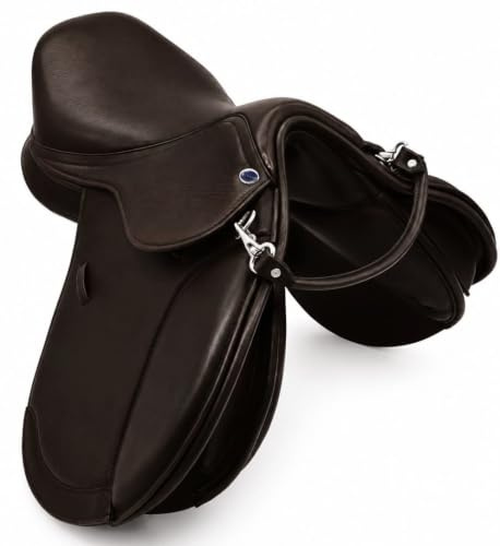 Ledersattel Jumper VS Sattel Leder Schwerpunkt Springen Schwarz Braun incl. Kopfeisen Tysons Ponysattel Welsh Kindersattel Tysons (14 Zoll, Braun)