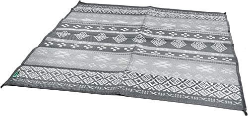 Human Comfort Outdoor Teppich Sapporo Camping Vorzelt Teppich Zelt Boden Balkon M - 270 x 200 cm, Grau/Dunkelgrau