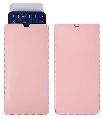 Sac Clavier pour Logitech K380, Sac de Rangement en Cuir PU, Peau de Manchon de Clavier réutilisable, étui de Voyage, Pochette de Protection (Rose Clair)