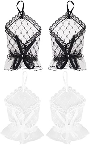 VGOL 2 Paar Damen Spitzenhandschuhe Kurze Fingerlose Handschuhe Hochzeit Abschlussball Braut Handschuhe für Hochzeit Party Tee Party Abschlussball Abendhandschuhe 1 Paar & 1 Schwarz, mehrfarbig