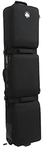 Multifunktions-Skitasche mit großem Fassungsvermögen, mit Rädern, 600D Polyester, wasserdicht, Einzel-/Doppel-Snowboardtasche, Nass- und Trockentrennfächer, für Luft- und