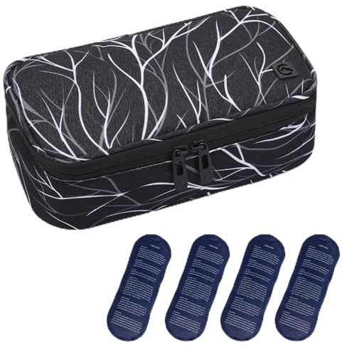 ALLCAMP Borsa termica piccola per insulina da viaggio | Adatta TSA, quattro panetti, freddo sei-otto ore, Oxford 600D, rivestimento in alluminio, viaggio e uso quotidiano