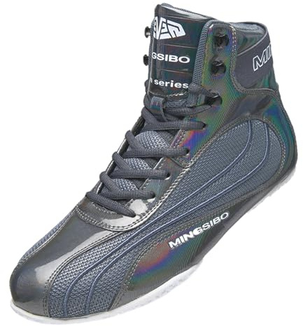 Scarpe da boxe da uomo scarpe da wrestling per giovani Muay Thai Kickboxing Sparring Boxers Trainers scarpe da arti marziali traspiranti stivali da boxe bodybuilding, Grigio 70, 39 EU