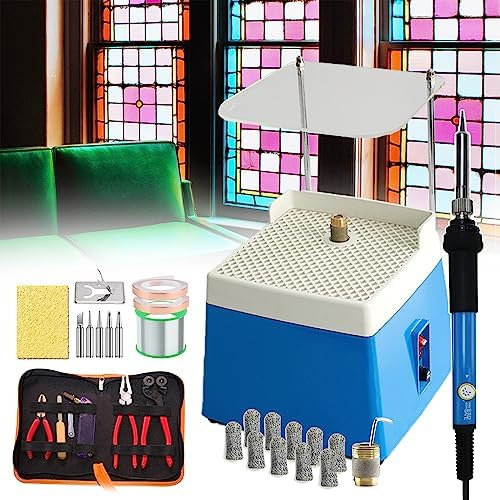 wanghaiyanBD Kleines Schleif-Elektrowerkzeug, staubdichter Kantenschleifer zum Schleifen von Glas mit 5/8'' und 1'' Schleifbits, Lötkolben-Set, Kupferfolienband, Lötdraht-Fingerhülse
