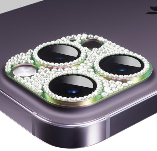 AKABEILA Compatible with iPhone 13/13 Mini Camera Lens Protector Bling Diamond Rhinestone Camera Lens 9H Tempered Glass Protection HD Clear Anti-Scratch