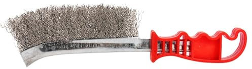 AKTOUR Spazzola per spolverare facile da pulire, spazzola per barbecue, griglia, strumento per barbecue, utensile per barbecue in filo di acciaio con manico lungo, per metallo, vetro, pietra, legno