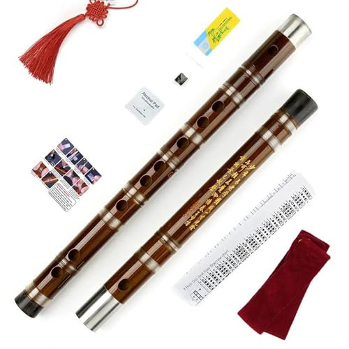 Bambus Professionelles Chinesisches Bambus-Querflöten-Musikinstrument Mit 6-Loch-Bass-Dual-Plug-Dizi(E Key)