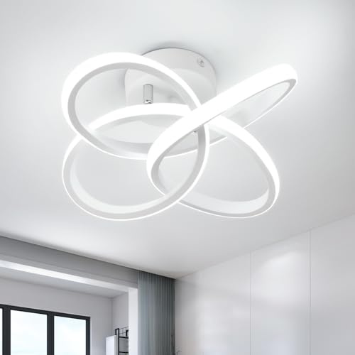 MYCUL Plafoniera LED Soffitto,Lampada da Soffitto moderna e semplice,Lampadario acrilico 6000K Bianco Freddo,Illuminazione a soffitto per cucina,soggiorno,camera da letto,ufficio,corridoio,Bianca