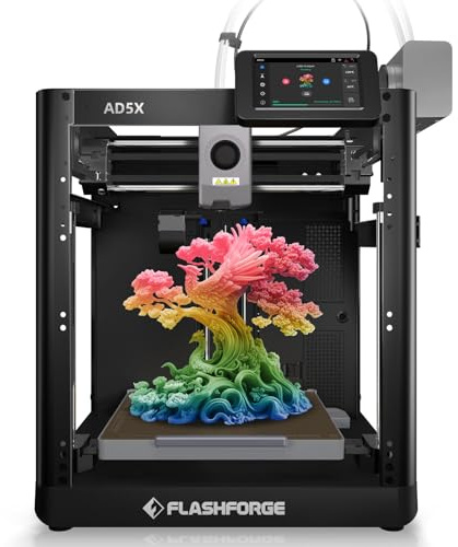 FLASHFORGE AD5X 3D Printer,Multi-Color 3D Printing,Max 600mm/s High Speed,Fully Auto Leveling,Large Flow High Temp Direct Extruder,Print Smooth & Precision,220x220x220mm Build Volume