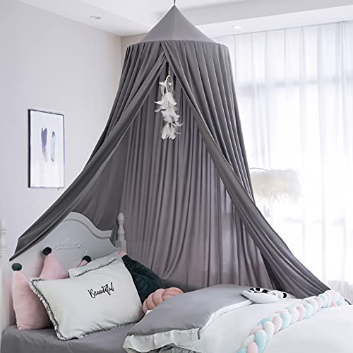 Extra großer Betthimmel für Mädchen und Jungen, Schlafzimmer, Dekoration, Kinderzimmer, hängende Baldachin, blockiert Licht, schafft Leseecke (dunkelgrau)