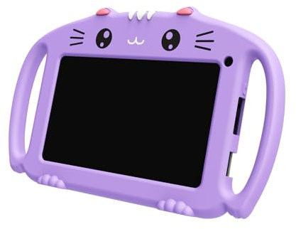 VESWWE Tablette pour Enfant 7 Pouces Android Tablette Enfants avec WiFi 32Go ROM Tablet Tactile Educative Contrôle Parental Double Caméra Kid-Proof Étui (Violet)