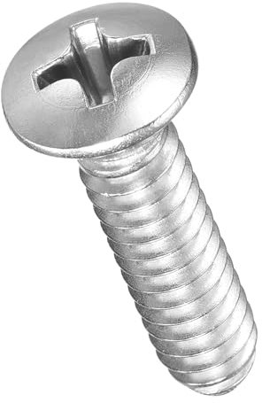 METALLIXITY Phillips Cross Recessed Countersunk Head Screws Bolts (#10-24x3/4) 50Pcs, 304 Stainless Steel Flat Head Woodworking Machine Screws - for Furniture Assembly DIY Projects, Silver