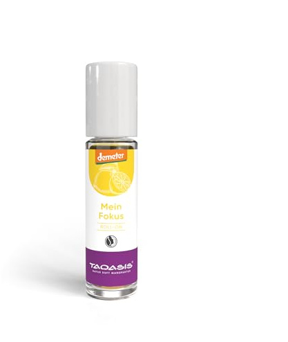 TAOASIS Il mio focus Roll-On 10 ml - Aromaterapia con oli essenziali di lavanda, arancia e limone - Rullo profumo biologico per concentrazione e chiarezza mentale