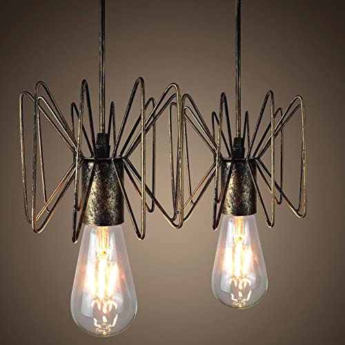 2 Pacchetti Lampada per Caduta in Metallo in Metallo Industriale Lampada a Canotta a Vapore Piccole lampadario, Lampada a Vapore Rusunk Hanging Lampade per la Sala da Pranzo dell'isola da Cucina