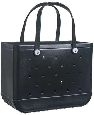FUIERI Gummi-Einkaufstasche, Strandtasche, Eva-Einkaufstasche Aus Gummi, waschbare Gummi-Einkaufstasche mit Löchern, Outdoor-Reisetaschen, Stilvolle Damenhandtasche, 38 * 13 * 32cm(Black)