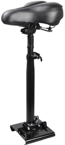 KALLAK Electric Scooter Seat Fits Curved Edge Decks from 5.1 - 7 Width - Adjustable Height, Comfortable Padded Saddle - Adult eScooter Accessory Attachment