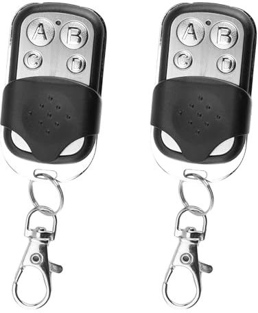 2 Pcs Universal Garage Door Remote, 433MHz Wireless Garage Door Opener, Copy Remote Control Key Fobs, Electric Gate Fob, Cloning Garage Door Remote Fob with 4 Buttons, Portable Key Fobs