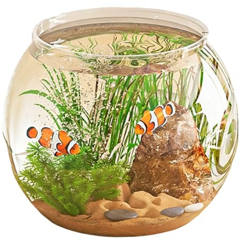 Kugelaquarium, Pet eco Kunststoff, Transparentes Design, Leicht zu reinigen, Robust, Ideal zur wohnungsdekoration, Wasserpflanzen (22 * 22 * 17cm)