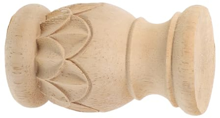 UKCOCO Embouts Décoratifs en Bois Sculpté Européen, 12 X 7 Cm, Finition Rustique Naturelle, Ornement Multifonction pour Poteaux D’escalier, Chapeaux de Lit et Clôtures, Bricolage