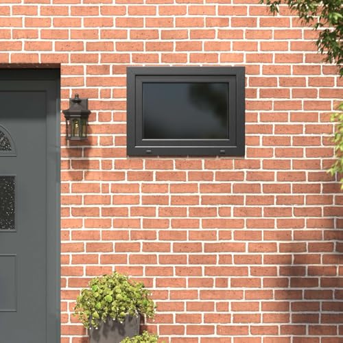 QUAHEAS RISOR Cellar Window 80 x 60 cm PVC and Anthracite Glass with 5-Chamber Frame, Tilt and Turn Function, Heat Protection, Sound Insulation and Easy Cleaning for Cellar and Indoor Use