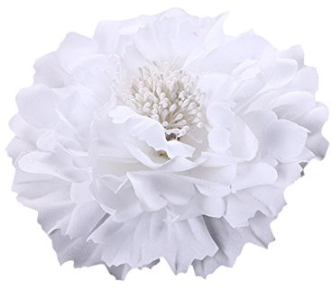 ZUMUii Butterme Mehrfarbiges Tuch Blumen Blütenblatt Clip Schleife Haarspangen Zubehör Alligator Clip Girls Headwear Kopfbedeckung Blume Schleife Haarclip (weiß)