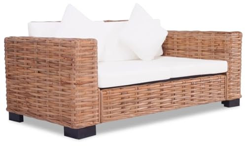 vidaXL Sofa 2 Sitzer Rattan Lounge Sessel Loungesofa Rattansofa Couch Garnitur