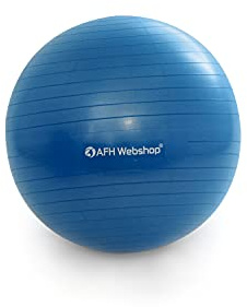 AFH Webshop Gymnastikball | Fitnessball | Sitzball | Yogaball | Sportball | Bürostuhl | Stuhl | in trendigen Blautönen | mit Pumpe (Ø 65 cm | dunkelblau)