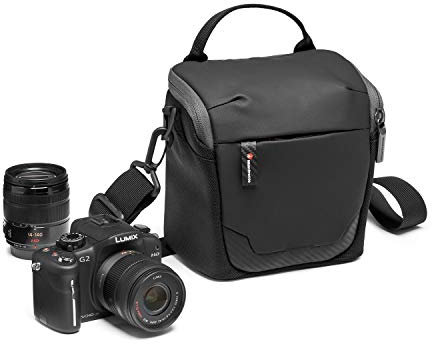 Manfrotto MB MA2-SB-S Advanced² Camera Shoulder Bag S, Small, for Mirrorless with Standard Lenses, with Multiple Pockets, Tripod Attachment, Removable Shoulder Strap, Coated Fabric