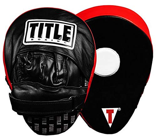 TITLE Boxing Icredi-Ball Leather Punch Mitts 2.0, Black/Red - Boxing Pads, Muay Thai, Focus Mitts, MMA Equipment, Kickboxing
