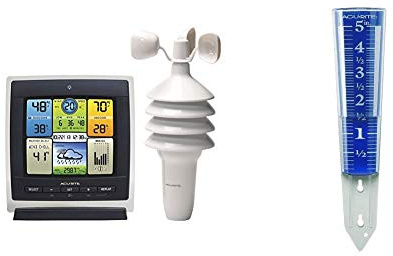 AcuRite Notos (3-in-1) Weather Station with 5 Rain Gauge and Accessories