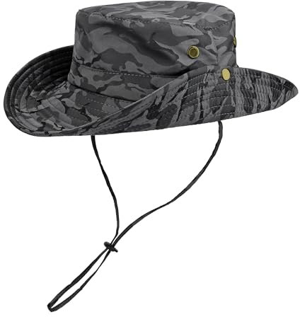 Faletony Sonnenhut Damen Herren Fischerhut Sonnenhüte mit Kinnriemen UV-Schutz Buschhut Boonie Hat, Wasserdicht & Atmungsaktiv - Faltbarer Sonnenhut für Outdoor, Wandern, Camping, Angeln
