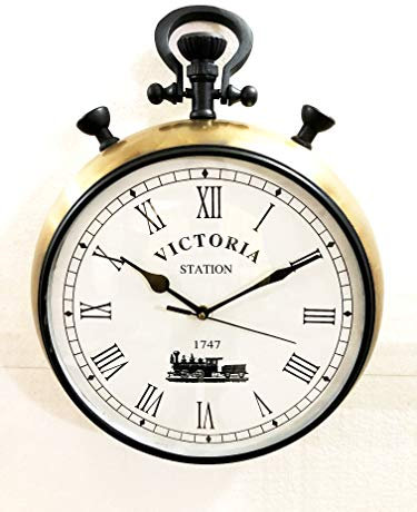 Antique Brown Marine Victoria Clock 30.48 cm Nautical Wall Hanging Clock Home Decorative