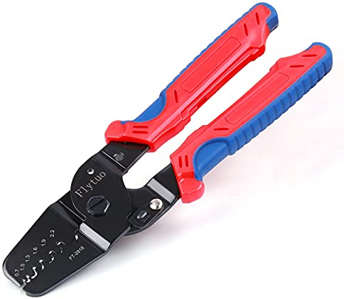 Flytuo Herramienta de crimpado de alambre y mini herramienta de crimpado de alambre funciona en terminales JAM, Molex, Tyco, JST y conectores de AWG28-20