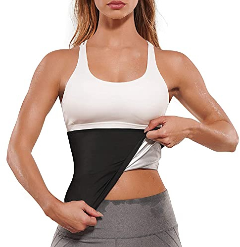 Chumian Midjebälte dam fitness bälte bastu sport midjeformare bastubälte svettbälte för fettförbränning viktminskning waist tränare tyngdlyftningsbälte, svart, 3XL