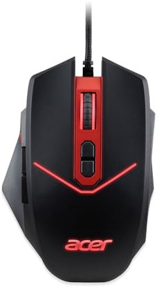 Acer Nitro Gaming Maus (4.200 DPI, anpassbar mit vier Stufen und acht Tasten inkl. Burst Fire, LED Beleuchtung, optionale Gewichte (4x 5g)) rot/schwarz