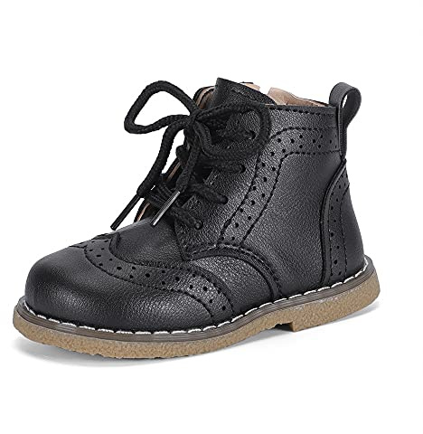 MASOCIO Stivali Bimbo Stivaletti Bambino Scarpine Primi Passi Bimba Bambina Scarpe da Festa Sera Scuola Antiscivolo Taglia 26 Nero (CN 27)