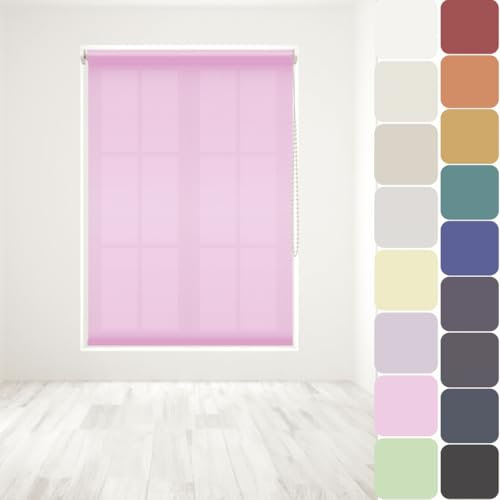 Straight Edge Dim-Out Roller Blind - Easy Fit Home Office - 60cm Width x 160cm Width Drop - Pink
