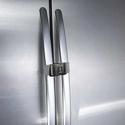 Fresheracc Kylskåp och frysskåp, låsspärr, (2-pack) justerbart franskt dörrskydd för småbarn barn speciella behov, ingen borr ingen skruv inget lim (2 förpackningar grå)