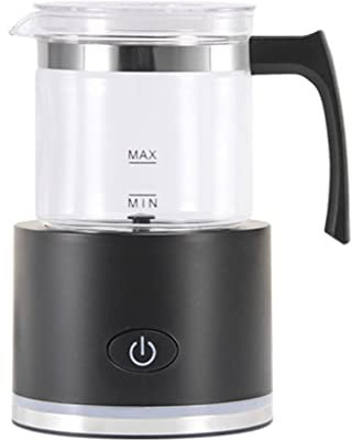 HMTE Mousseur à Lait Amovible pour Machine à Mousse de Lait Froide et Chaude Électrique Automatique pour Faire du Latte Foam Maker Chauffe-Lait 600W (Couleur : Blanc) (Noir)