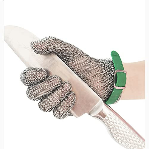 BCPPO Kettenhandschuh Stahldraht-Metallgitter-Handschuhe Sicherheits-Anti-Schnitt-verschleißfeste Handschuhe Küchen-Metzger-Arbeitshandschuhe Garten-Schutzhandschuhe (Size : 1PCS/M)