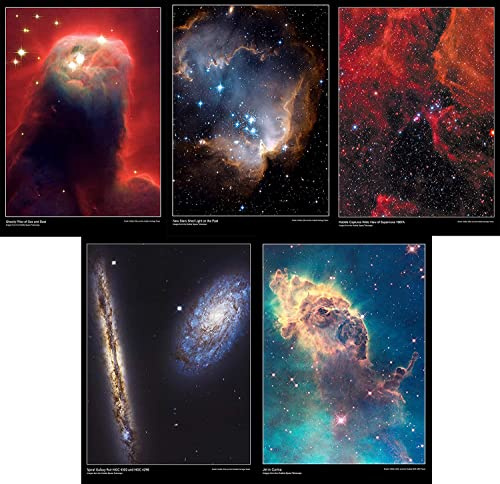 Snowgoose and Lily Set Of Five Hubble Telescope Space Posters [HB3] - Size A3 29.7 x 42 cm - Paper Laminated