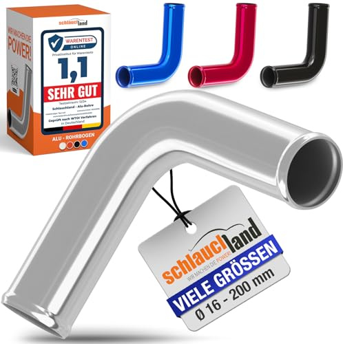1 Stück Alu-Bogen 90°Grad AD-Ø 70mm weiß Alurohr poliert & gebördelt Alu Rohrbogen | AUSWAHL 1-10 Stück & 13-200 mm Außen-Durchmesser | Aluminium Rohr Winkel Motor KFZ LLK Bogen Turbo | PREMIUM