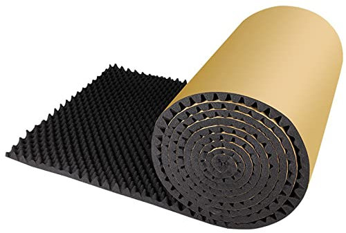 HARICSET 5cm Dick Schaumstoffplatte Akustikschaumstoff Fliesen Keil Wedge Dämmung Wanddeko Noppenschaumstoff Breitbandabsorber Decke Foam Feuerhemmend(Color:Schwarz)