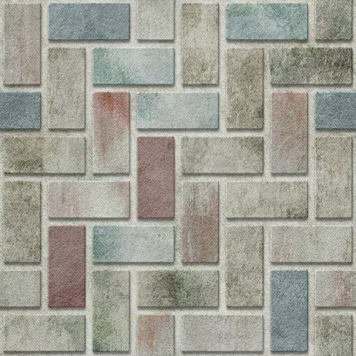 HEKO PANELS Stoff Oxford Wasserdichte Meterware Canvas-Stoff Polyester Stoff Zum Nähen Nähstoffe Möbelstoffe Dekostoffe Handwerken Wasserabweisend Blickdicht Ziegelwand 1 Meter 155 x 100 cm, (DX1760)