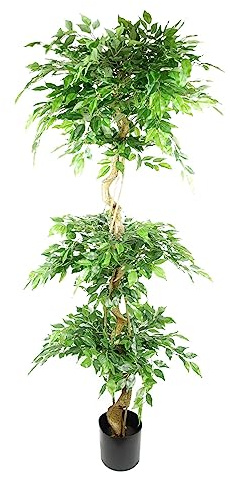 Leaf Realistic Artificial Japanese Fruticosa Ficus Tree, 180 cm