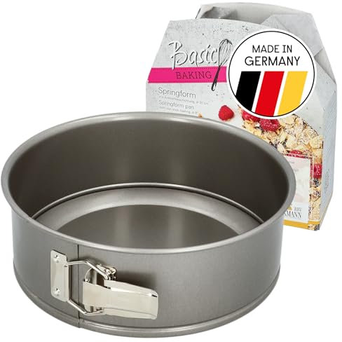 RBV Birkmann Basic Baking, Springform, Ø 24 cm, Höhe 8,5 cm, mit Antihaftbeschichtung, mit Rezept