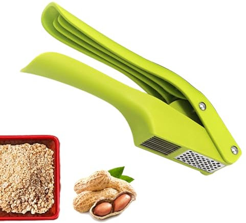 Besreey Knoblauchpresse | Knoblauchpresse Küchenhelfer | Knoblauch Zerkleinerer | Knoblauchschneider | Garlic Press Edelstahl Mit Leicht Zu Drückendem Griff | 19 X 7,5 X 3,8 Cm